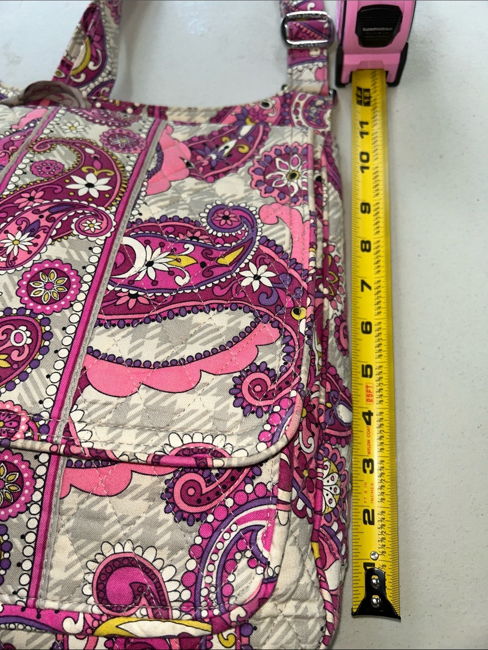 Vera Bradley Pink Paisley Quilted Crossbody Bag - Picture 6 of 11